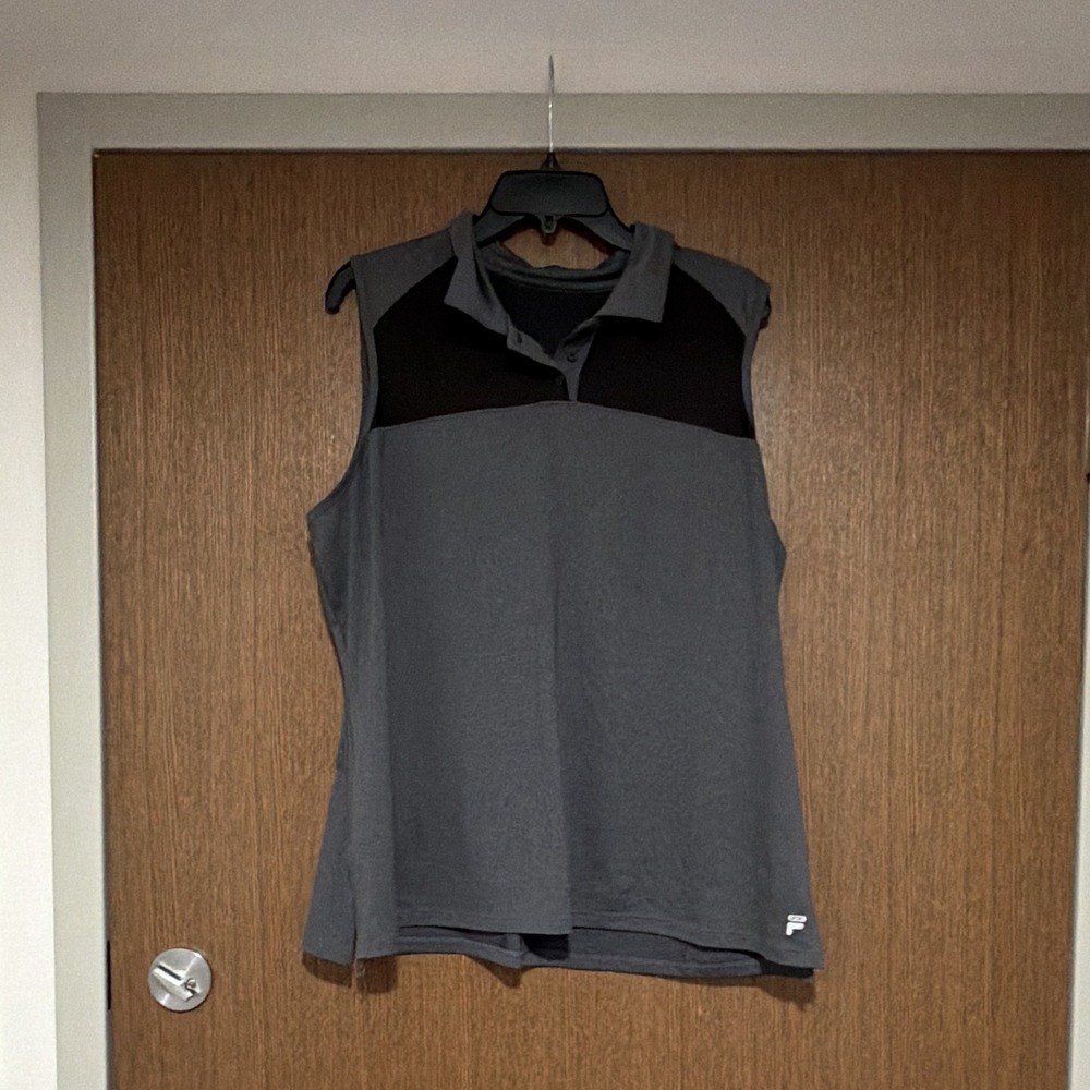 Fila XXL Sleeveless Tank Workout Wear Grey/black Gym Tank